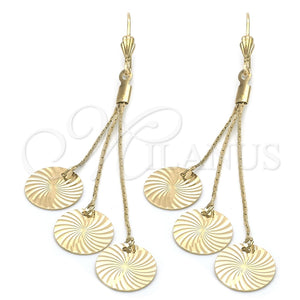 Oro Laminado Long Earring, Gold Filled Style Polished, Golden Finish, 5.091.003