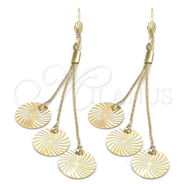 Oro Laminado Long Earring, Gold Filled Style Polished, Golden Finish, 5.091.003