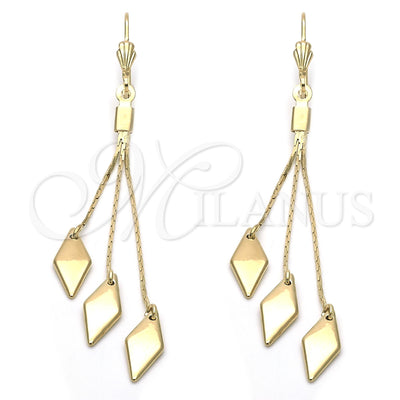 Oro Laminado Long Earring, Gold Filled Style Polished, Golden Finish, 5.093.005