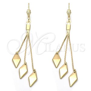 Oro Laminado Long Earring, Gold Filled Style Polished, Golden Finish, 5.093.005