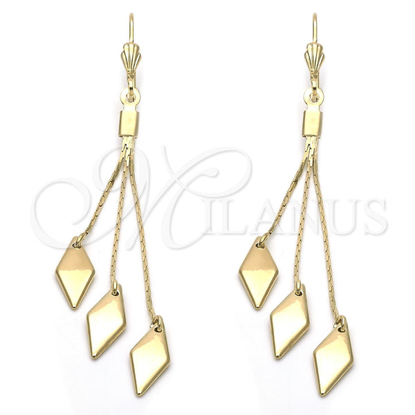 Oro Laminado Long Earring, Gold Filled Style Polished, Golden Finish, 5.093.005