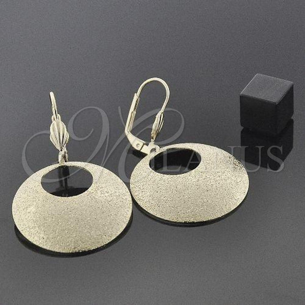 Oro Laminado Dangle Earring, Gold Filled Style Matte Finish, Golden Finish, 5.100.007