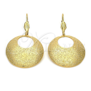 Oro Laminado Dangle Earring, Gold Filled Style Matte Finish, Golden Finish, 5.100.007