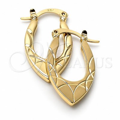 Oro Laminado Small Hoop, Gold Filled Style Diamond Cutting Finish, Golden Finish, 5.148.024