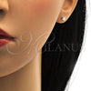 Oro Laminado Stud Earring, Gold Filled Style with White Cubic Zirconia, Polished, Golden Finish, 5.128.023