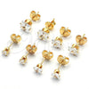 Oro Laminado Stud Earring, Gold Filled Style with White Cubic Zirconia, Polished, Golden Finish, 5.128.025
