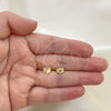 Oro Laminado Stud Earring, Gold Filled Style Ball Design, Polished, Golden Finish, 5.128.006