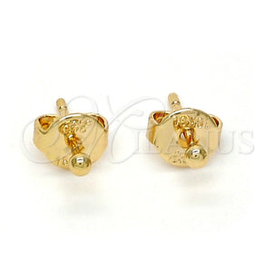 Oro Laminado Stud Earring, Gold Filled Style Ball Design, Polished, Golden Finish, 5.128.006