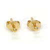 Oro Laminado Stud Earring, Gold Filled Style Ball Design, Polished, Golden Finish, 5.128.006