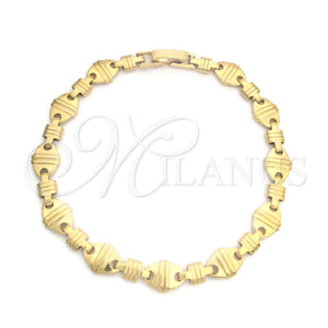 Oro Laminado Solid Bracelet, Gold Filled Style Polished, Golden Finish, 03.63.1427 (07 MM Thickness, 8 Inches Length)