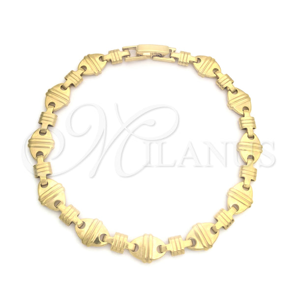 Oro Laminado Solid Bracelet, Gold Filled Style Polished, Golden Finish, 03.63.1427 (07 MM Thickness, 8 Inches Length)
