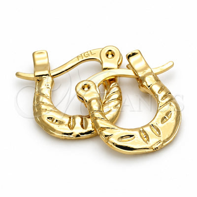 Oro Laminado Children Hoop, Gold Filled Style Diamond Cutting Finish, Golden Finish, 5.159.079
