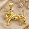 Oro Laminado Fancy Pendant, Gold Filled Style Buffalo Design, Polished, Golden Finish, 05.16.0146
