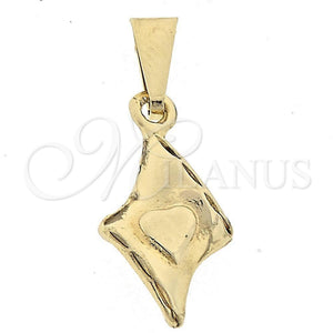 Oro Laminado Fancy Pendant, Gold Filled Style Buffalo Design, Polished, Golden Finish, 05.16.0147