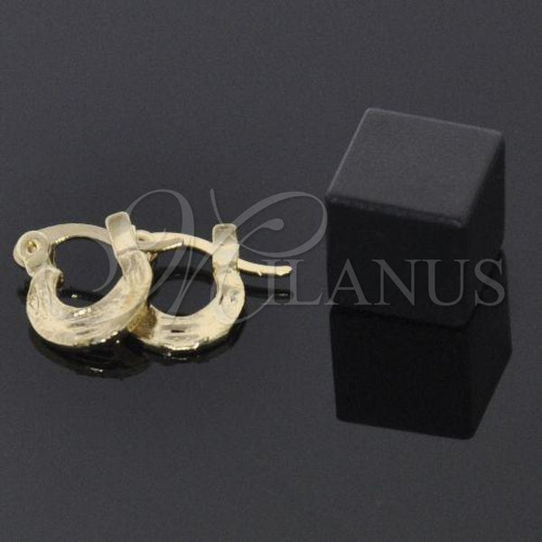 Oro Laminado Children Hoop, Gold Filled Style Diamond Cutting Finish, Golden Finish, 5.159.077