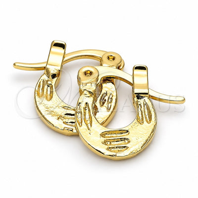 Oro Laminado Children Hoop, Gold Filled Style Diamond Cutting Finish, Golden Finish, 5.159.077