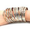 Gold Plated Dozen Bangle, Diamond Cutting Finish, Tricolor, 5.264.002.04 (06 MM Thickness, Size 4 (2.25 Diameter))