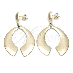 Oro Laminado Long Earring, Gold Filled Style Polished, Golden Finish, 02.32.0517