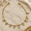 Oro Laminado Charm Bracelet, Gold Filled Style Flower and Rattle Charm Design, Diamond Cutting Finish, Golden Finish, 5.016.014.07 (03 MM Thickness, 7 Inches Length)
