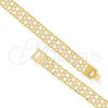 Oro Laminado Fancy Bracelet, Gold Filled Style with White Cubic Zirconia, Polished, Golden Finish, 5.020.008 (11 MM Thickness, 7 Inches Length)