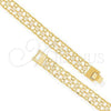 Oro Laminado Fancy Bracelet, Gold Filled Style with White Cubic Zirconia, Polished, Golden Finish, 5.020.008 (11 MM Thickness, 7 Inches Length)