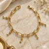 Oro Laminado Charm Bracelet, Gold Filled Style key Design, Polished, Golden Finish, 5.022.010 (0.40 Gauge, 07 MM Thickness, 7 Inches Length)