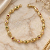 Oro Laminado Fancy Bracelet, Gold Filled Style with Multicolor Cubic Zirconia, Polished, Golden Finish, 5.026.014 (05 MM Thickness, 7 Inches Length)