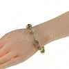 Oro Laminado Fancy Bracelet, Gold Filled Style Ball Design, Matte Finish, Golden Finish, 5.036.002 (12 MM Thickness, 8 Inches Length)