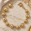 Oro Laminado Fancy Bracelet, Gold Filled Style Ball Design, Matte Finish, Golden Finish, 5.036.002 (12 MM Thickness, 8 Inches Length)