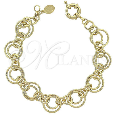 Oro Laminado Fancy Bracelet, Gold Filled Style Diamond Cutting Finish, Golden Finish, 5.036.005 (15 MM for wholesale, main product view