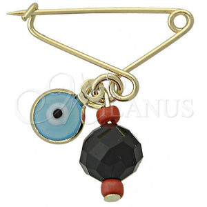 Oro Laminado Religious Brooche, Gold Filled Style with Ivory Pearl, Polished, Golden Finish, 5.039.011