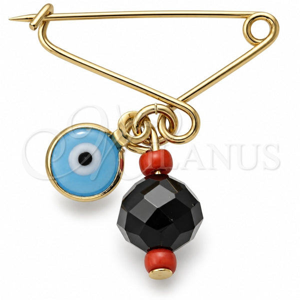 Oro Laminado Religious Brooche, Gold Filled Style with Ivory Pearl, Polished, Golden Finish, 5.039.011