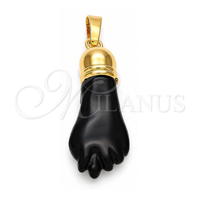 Oro Laminado Religious Pendant, Gold Filled Style Hand Design, Enamel Finish, Golden Finish, 5.039.016