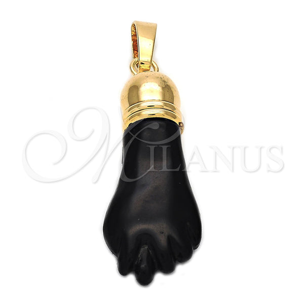 Oro Laminado Religious Pendant, Gold Filled Style Hand Design, Enamel Finish, Golden Finish, 5.039.016
