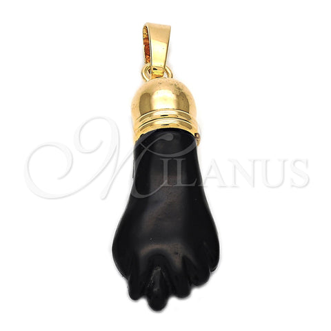 Oro Laminado Religious Pendant, Gold Filled Style Hand Design, Enamel Finish, Golden Finish, 5.039.016