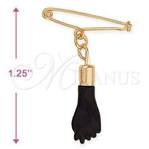 Oro Laminado Religious Brooche, Gold Filled Style with Ivory Pearl, Polished, Golden Finish, 5.039.017