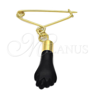 Oro Laminado Religious Brooche, Gold Filled Style with Ivory Pearl, Polished, Golden Finish, 5.039.017