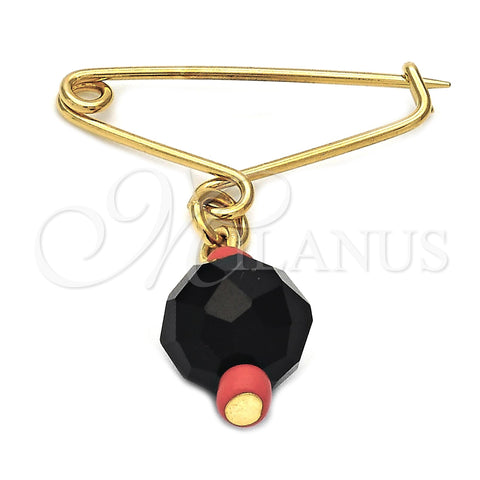 Oro Laminado Religious Brooche, Gold Filled Style with Ivory Pearl, Polished, Golden Finish, 5.039.019