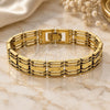 Oro Laminado Solid Bracelet, Gold Filled Style Diamond Cutting Finish, Golden Finish, 5.019.007.1 (11 MM Thickness, 8 Inches Length)