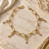 Oro Laminado Charm Bracelet, Gold Filled Style key Design, Polished, Golden Finish, 5.022.010.1 (0.40 Gauge, 07 MM Thickness, 8 Inches Length)
