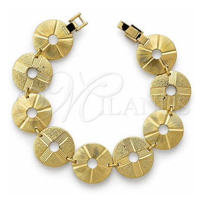 Oro Laminado Fancy Bracelet, Gold Filled Style Diamond Cutting Finish, Golden Finish, 5.018.008.2 (15 MM Thickness, 7 Inches Length)