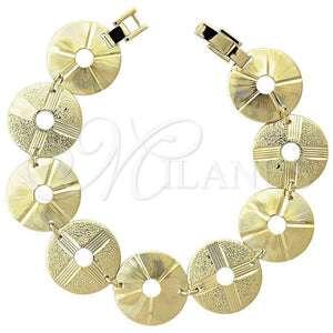 Oro Laminado Fancy Bracelet, Gold Filled Style Diamond Cutting Finish, Golden Finish, 5.018.008.2 (15 MM Thickness, 7 Inches Length)