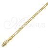 Oro Laminado Basic Necklace, Gold Filled Style Figaro Design, Polished, Golden Finish, 5.222.016.18 (100 Gauge, 04 MM Thickness, 18 Inches Length)