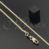 Oro Laminado Basic Necklace, Gold Filled Style Long Box Design, Polished, Golden Finish, 5.223.019.20 (0.60 Gauge, 02 MM Thickness, 20 Inches Length)