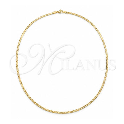 Oro Laminado Basic Necklace, Gold Filled Style Long Box Design, Polished, Golden Finish, 5.223.019.20 (0.60 Gauge, 02 MM Thickness, 20 Inches Length)