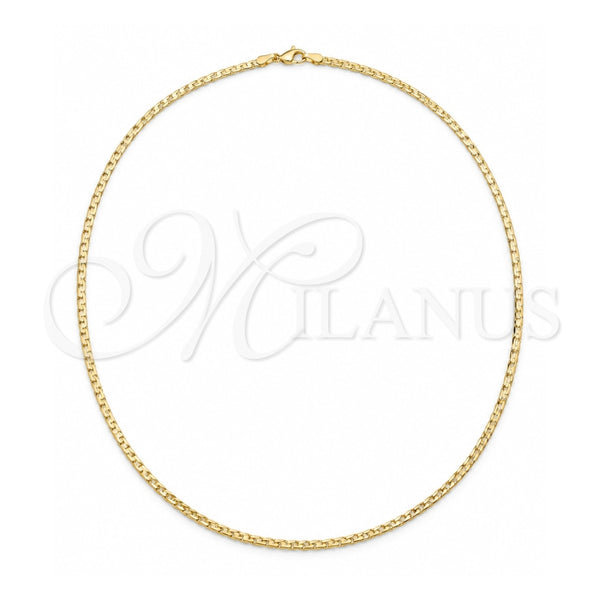 Oro Laminado Basic Necklace, Gold Filled Style Long Box Design, Polished, Golden Finish, 5.223.019.20 (0.60 Gauge, 02 MM Thickness, 20 Inches Length)
