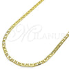 Oro Laminado Basic Necklace, Gold Filled Style Mariner Design, Polished, Golden Finish, 5.222.026.18 (0.80 Gauge, 03 MM Thickness, 18 Inches Length)