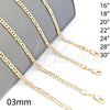 Oro Laminado Basic Necklace, Gold Filled Style Mariner Design, Polished, Golden Finish, 5.222.026.18 (0.80 Gauge, 03 MM Thickness, 18 Inches Length)