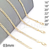 Oro Laminado Basic Necklace, Gold Filled Style Mariner Design, Polished, Golden Finish, 5.222.026.24 (0.80 Gauge, 03 MM Thickness, 24 Inches Length)
