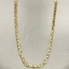 Oro Laminado Basic Necklace, Gold Filled Style Mariner Design, Polished, Golden Finish, 5.222.027.24 (0.60 Gauge, 03 MM Thickness, 24 Inches Length)